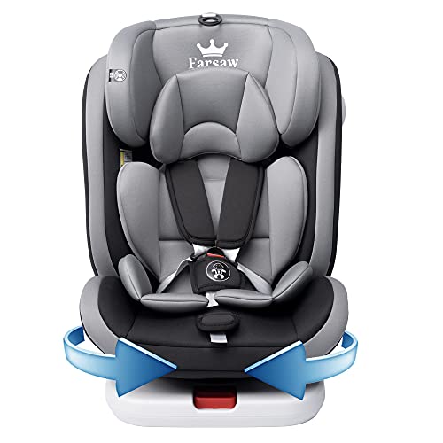 Farsaw Baby Autositz Kindersitz 360°drehbar mit ISOFIX und Ruheposition, Schwarz