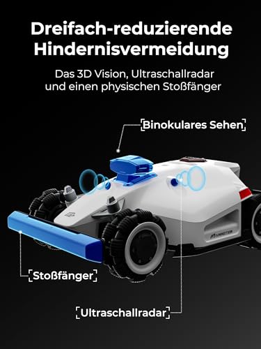 MAMMOTION LUBA 2 AWD 1000 Rasenmäher Roboter, Mähroboter ohne Begrenzungskabel für Rasenflächen bis 1000 m²