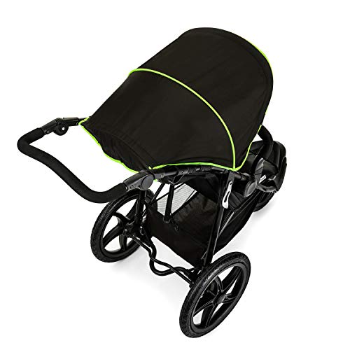 Hauck Kinder Buggy Runner, Große Luftreifen 3 Rad, Bis 25 kg, Schwarz Neon Gelb