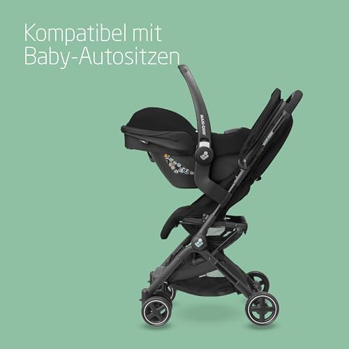 Maxi-Cosi Lara2 Baby Kinderwagen, 0–4 Jahre, 0–22 kg, federleichter, kompakter Buggy, 3 Liegepositionen, Essential Black