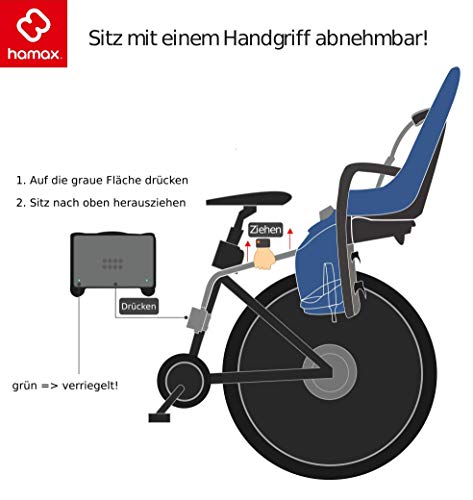 Hamax Caress Fahrradkindersitz mit Rahmenbefestigung, Weiss-schwarz