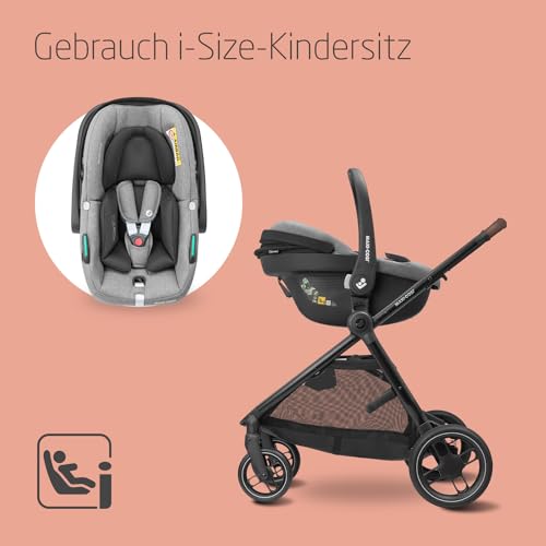 Maxi-Cosi Zelia S Trio Kinderwagen 3 in 1 Komplettset, 0-4 Jahre, bis 22 kg, Grau