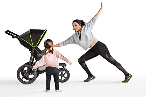 Hauck Kinder Buggy Runner, Große Luftreifen 3 Rad, Bis 25 kg, Schwarz Neon Gelb