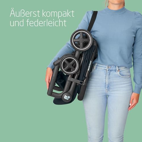 Maxi-Cosi Lara2 Baby Kinderwagen, 0–4 Jahre, 0–22 kg, federleichter, kompakter Buggy, 3 Liegepositionen, Essential Graphite