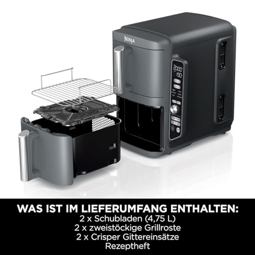 Ninja Double Stack XL Air Fryer Heißluftfritteuse, 9,5L Airfryer