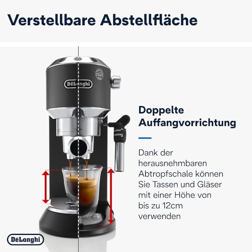 De'Longhi Dedica Style EC 685.B – Espresso Siebträgermaschine, Espressomaschine mit professionellem Milchaufschäumer