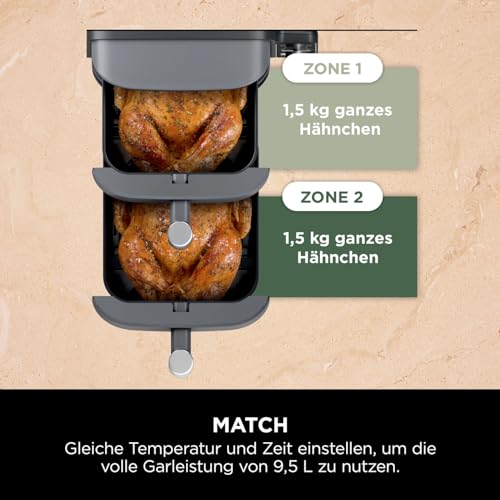 Ninja Double Stack XL Air Fryer Heißluftfritteuse, 9,5L Airfryer