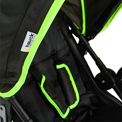 Hauck Kinder Buggy Runner, Große Luftreifen 3 Rad, Bis 25 kg, Schwarz Neon Gelb