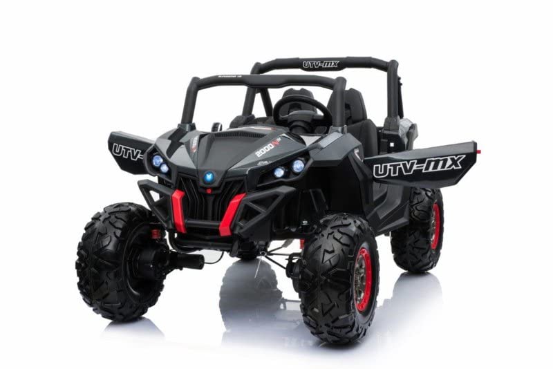 FINOOS Elektroauto für Kinder UTV-MX Buggy 24V, kinderauto 2 Sitzer, 2-7 Jahre (Schwarz)