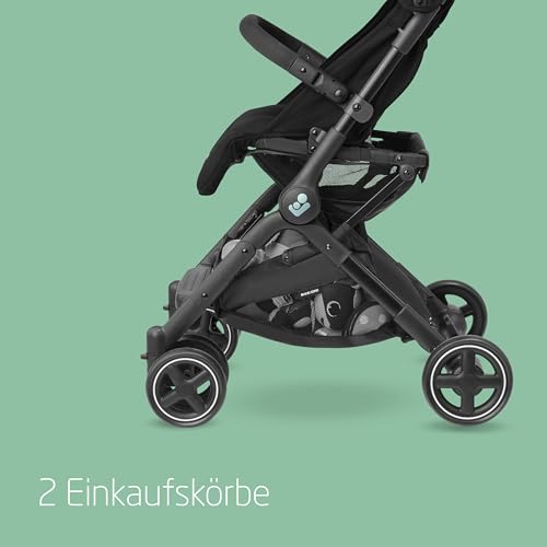 Maxi-Cosi Lara2 Baby Kinderwagen, 0–4 Jahre, 0–22 kg, federleichter, kompakter Buggy, 3 Liegepositionen, Essential Black