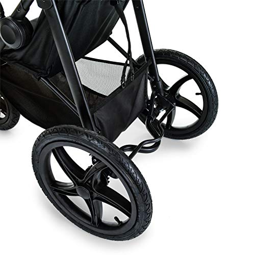 Hauck Kinder Buggy Runner, Große Luftreifen 3 Rad, Bis 25 kg, Schwarz Neon Gelb