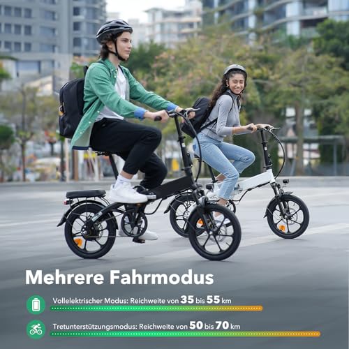 Elektrofahrräder Klappbar,16 Zoll Elektrofahrrad 7.8Ah Akku,250W E-Bike mit 2.6H Schnellladung