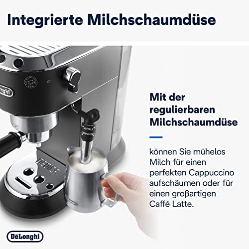 De'Longhi Dedica Style EC 685.B – Espresso Siebträgermaschine, Espressomaschine mit professionellem Milchaufschäumer