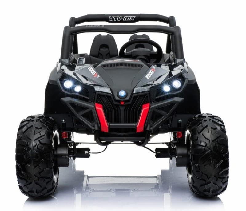 FINOOS Elektroauto für Kinder UTV-MX Buggy 24V, kinderauto 2 Sitzer, 2-7 Jahre (Schwarz)