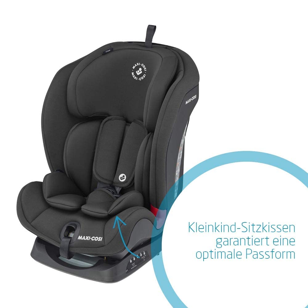 Maxi-Cosi Titan Mitwachsender Kindersitz, 9-36 kg, 9 Monate-12 Jahre, Baby Autositz, Basic Black