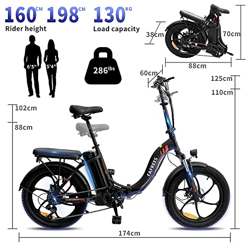 Fafrees F20 Fatbike Herren E-Bike Klapprad 20 Zoll mit 36V 16AH abnehmbarem Akku für Pendeln, [ Offiziell ] Damen E Bike