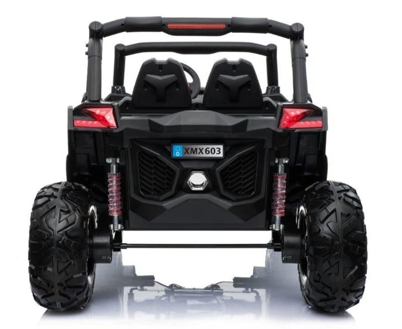 FINOOS Elektroauto für Kinder UTV-MX Buggy 24V, kinderauto 2 Sitzer, 2-7 Jahre (Schwarz)