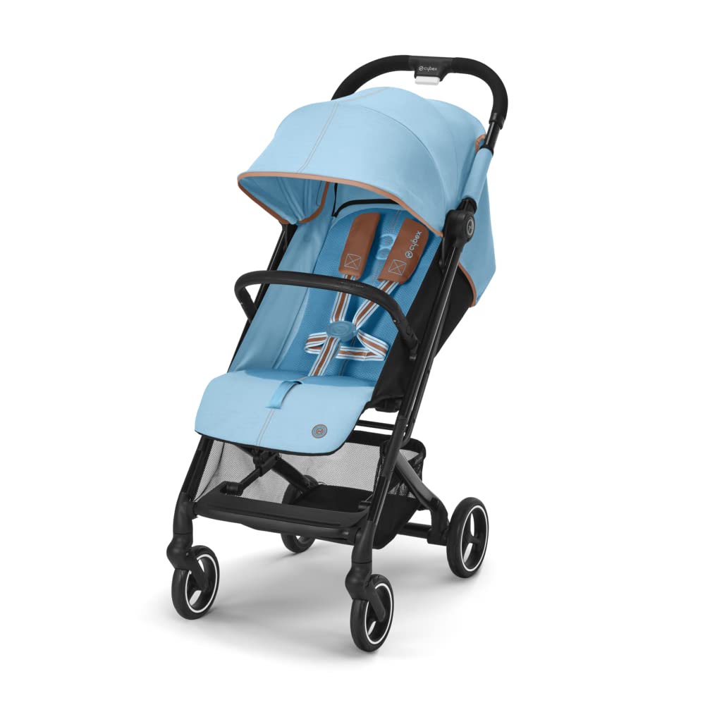 Cybex Gold Kinderwagen Beezy mit One-Pull Harness, Beach Blue (Blau)