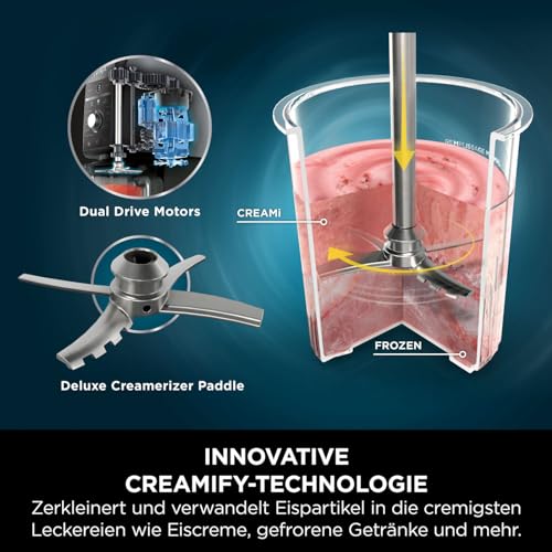 Ninja CREAMi Deluxe Eismaschine mit 3 Behältern, 10 Funktionen