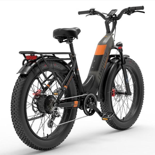 LANKELEISI | MG600 All-Terrain-Elektro-Mountainbike: 1000 W Leistung, 150 km Reichweite, 26-Zoll-Fettreifen (Schwarz)