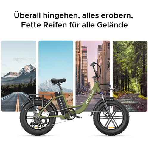 ENGWE E Bike Herren Elektrofahrräder-Ebike mit 48V 13Ah Batterie, E Bike 20 Zoll, E-Bike Shimano 7-Gang mit LCD-Display