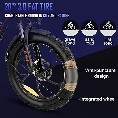 Fafrees F20 Fatbike Herren E-Bike Klapprad 20 Zoll mit 36V 16AH abnehmbarem Akku für Pendeln, [ Offiziell ] Damen E Bike