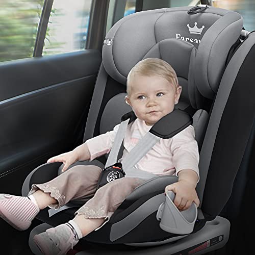 Farsaw Baby Autositz Kindersitz 360°drehbar mit ISOFIX und Ruheposition, Schwarz