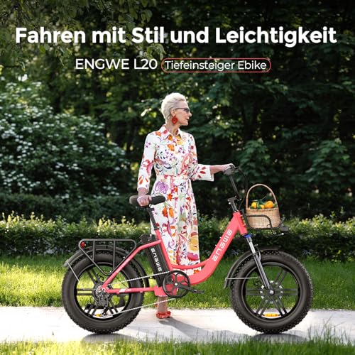 ENGWE E Bike Herren Elektrofahrräder-Ebike mit 48V 13Ah Batterie, E Bike 20 Zoll, E-Bike Shimano 7-Gang mit LCD-Display