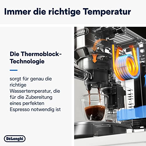 De'Longhi Dedica Style EC 685.B – Espresso Siebträgermaschine, Espressomaschine mit professionellem Milchaufschäumer