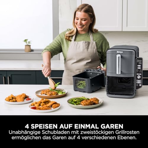 Ninja Double Stack XL Air Fryer Heißluftfritteuse, 9,5L Airfryer