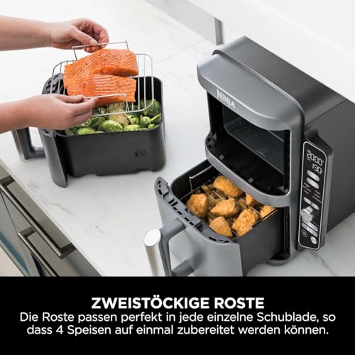 Ninja Double Stack XL Air Fryer Heißluftfritteuse, 9,5L Airfryer