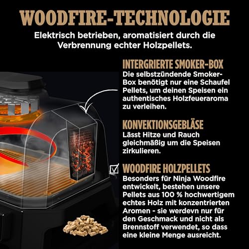 Ninja Woodfire Pro Connect XL Elektrischer BBQ Smoker Grill, App-Steuerung