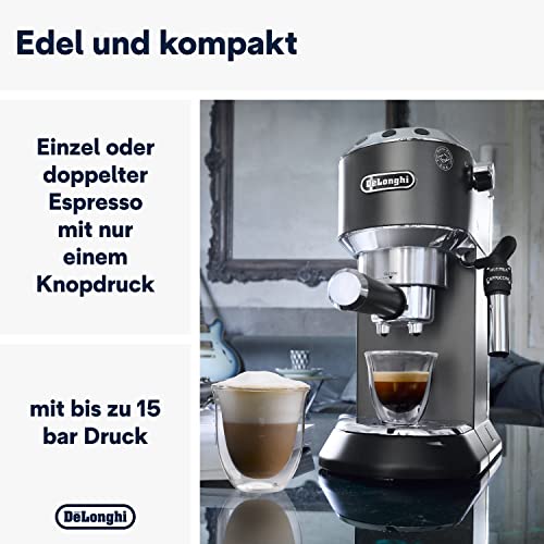 De'Longhi Dedica Style EC 685.B – Espresso Siebträgermaschine, Espressomaschine mit professionellem Milchaufschäumer