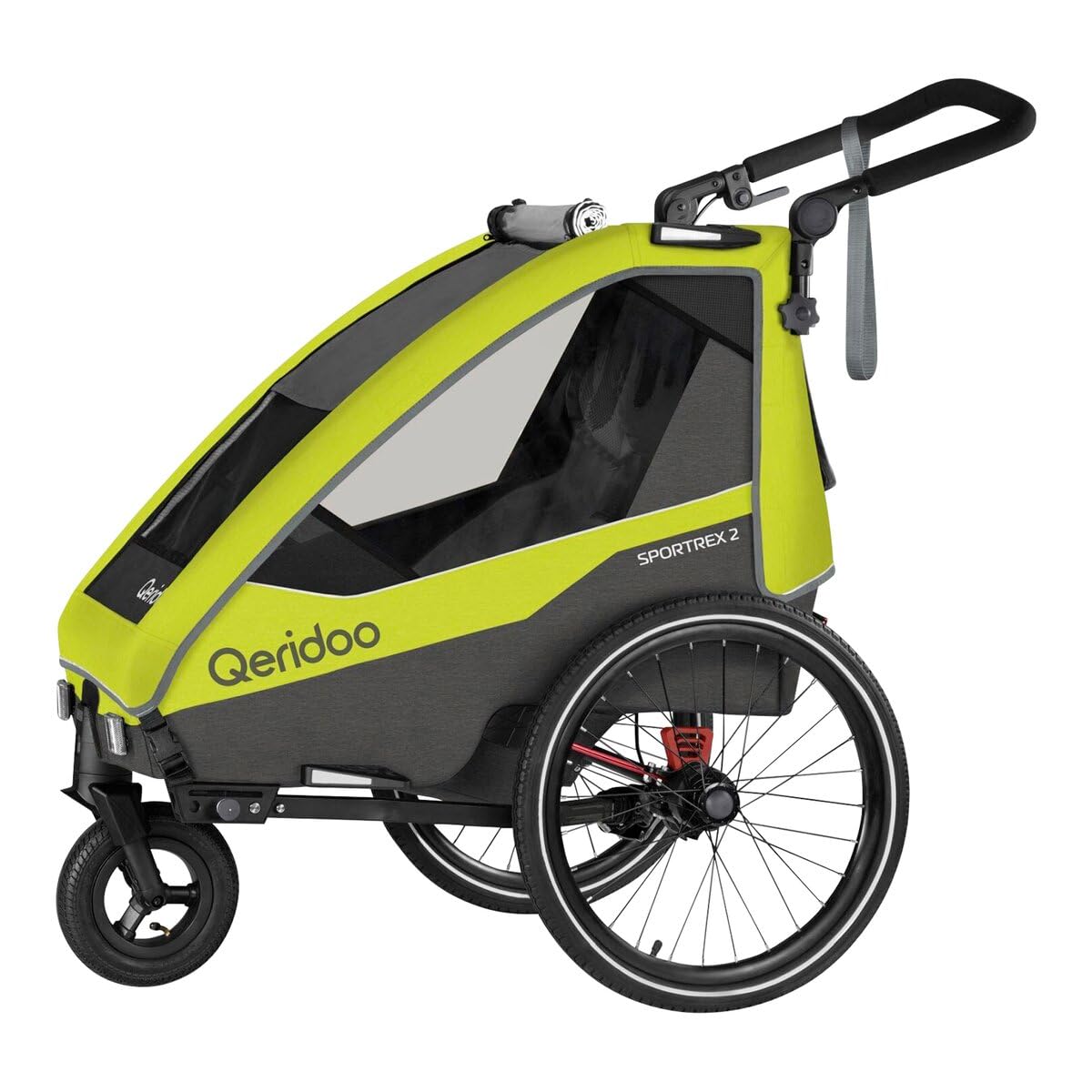 QERIDOO Fahrradanhänger - Modell Kinderfahrradanhänger & Buggy Sportrex 2 Liter - Lime Green