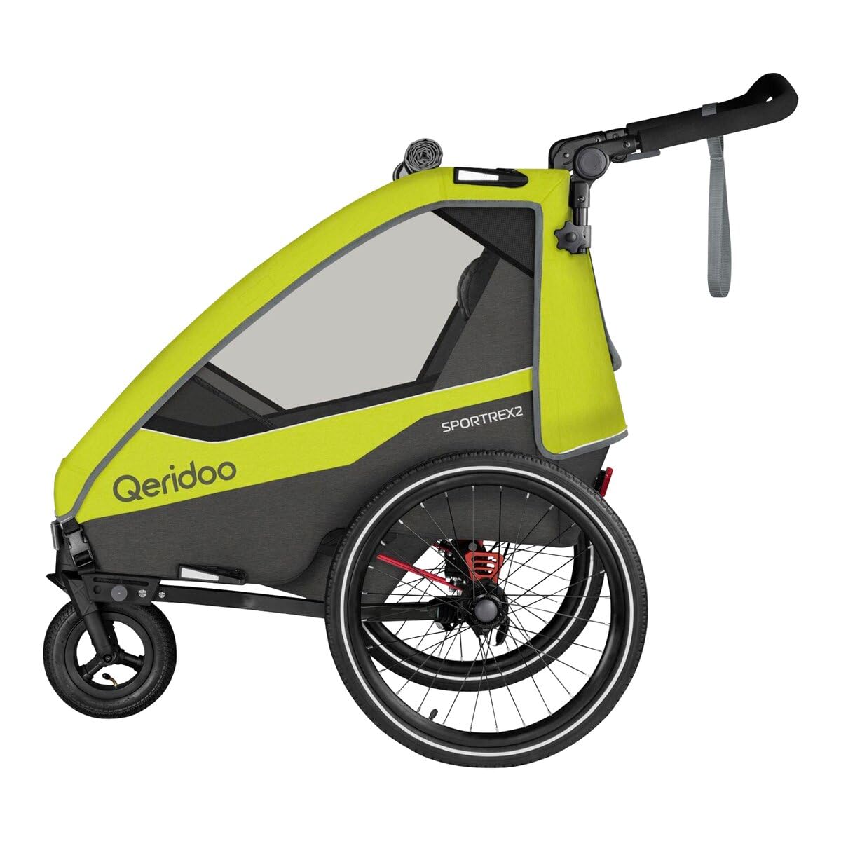 QERIDOO Fahrradanhänger - Modell Kinderfahrradanhänger & Buggy Sportrex 2 Liter - Lime Green