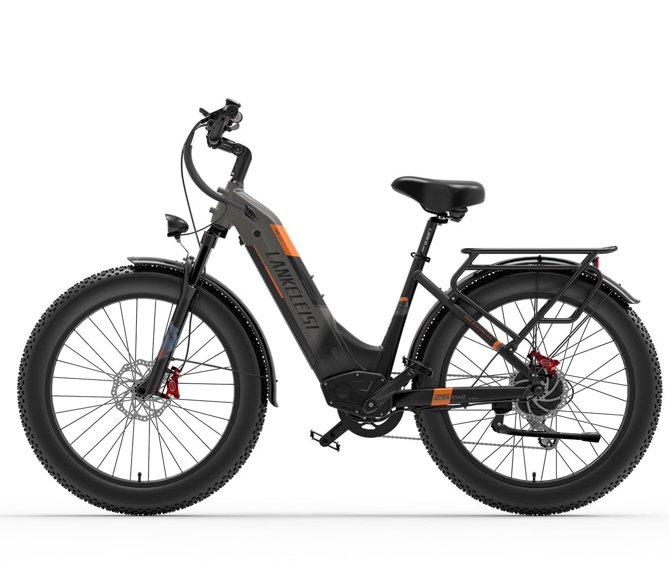 LANKELEISI | MG600 All-Terrain-Elektro-Mountainbike: 1000 W Leistung, 150 km Reichweite, 26-Zoll-Fettreifen (Schwarz)