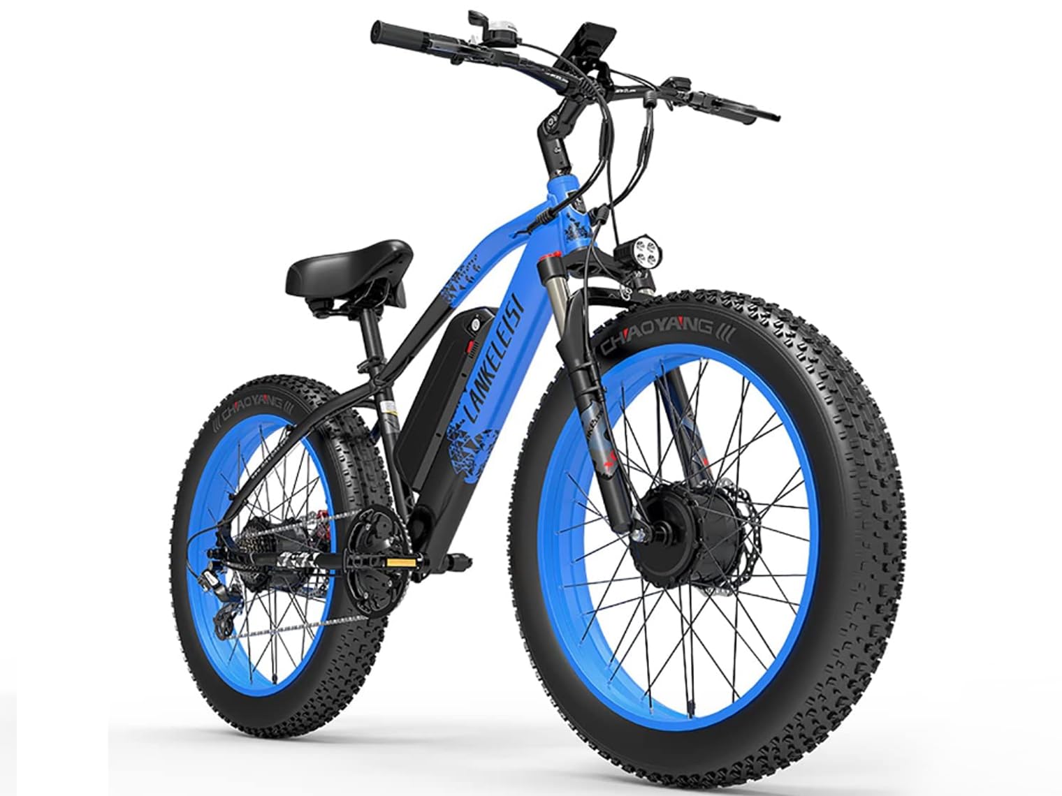 LANKELEISI | MG740 Fat Tire Elektro-Mountainbike mit 2X1000W Doppelmotor für Bergabenteuer (blau)