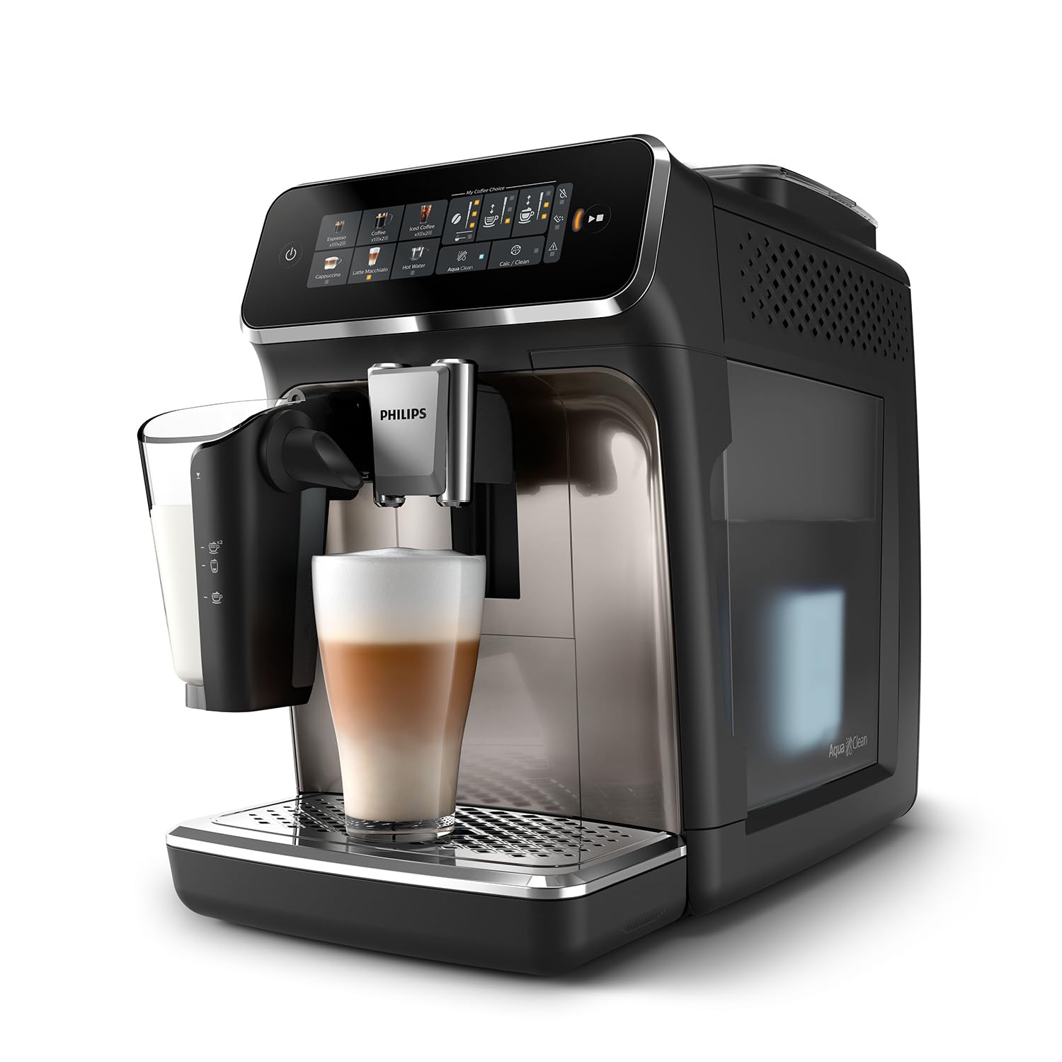 Philips 3300 Series Vollautomatische Espressomaschine - 6 Getränke, Modernes Farb-Touchscreen-Display, LatteGo-Milchsystem