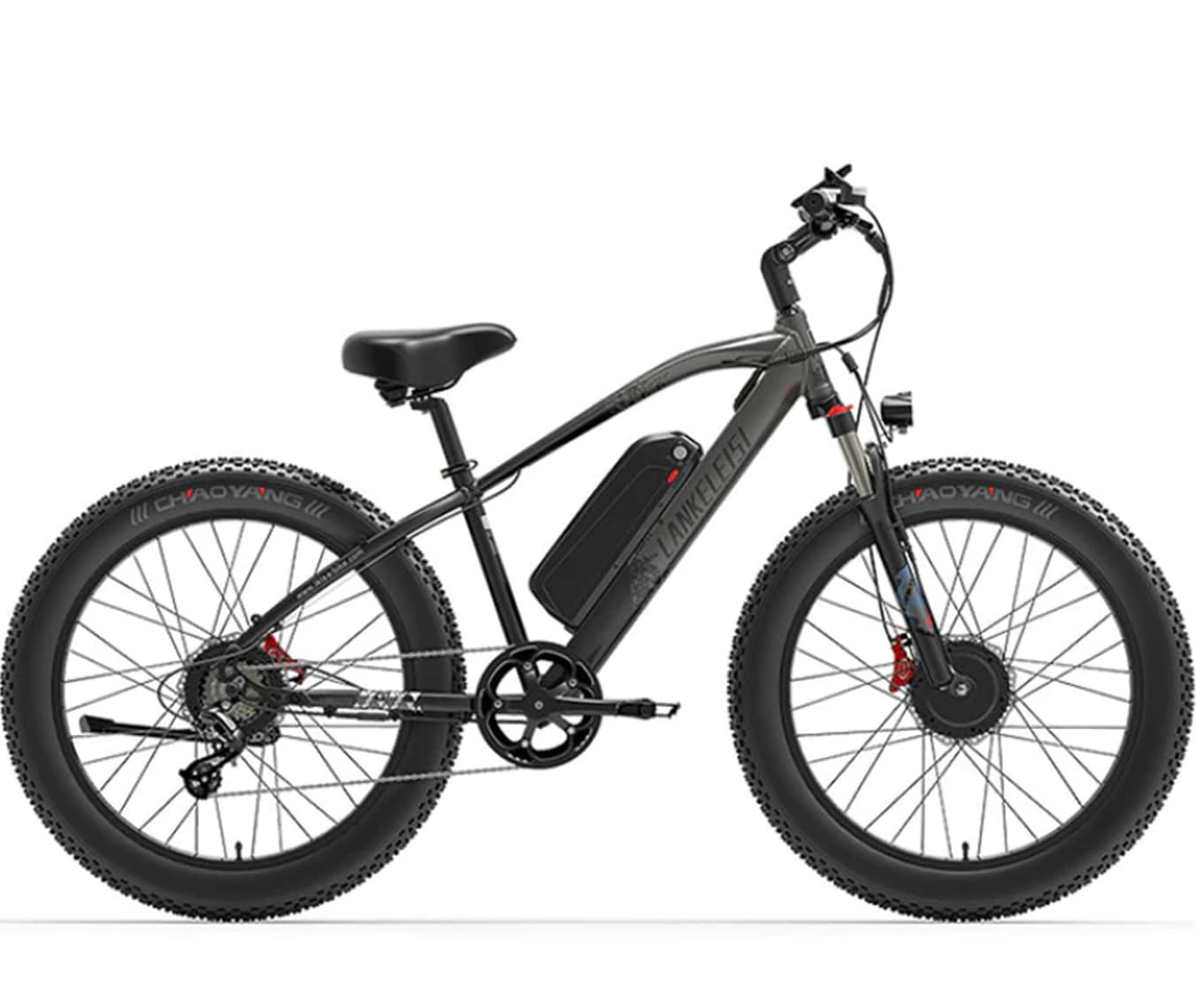 LANKELEISI | MG740 Fat Tire Elektro-Mountainbike mit 2 x 1000 W Doppelmotor für Bergabenteuer (schwarz)