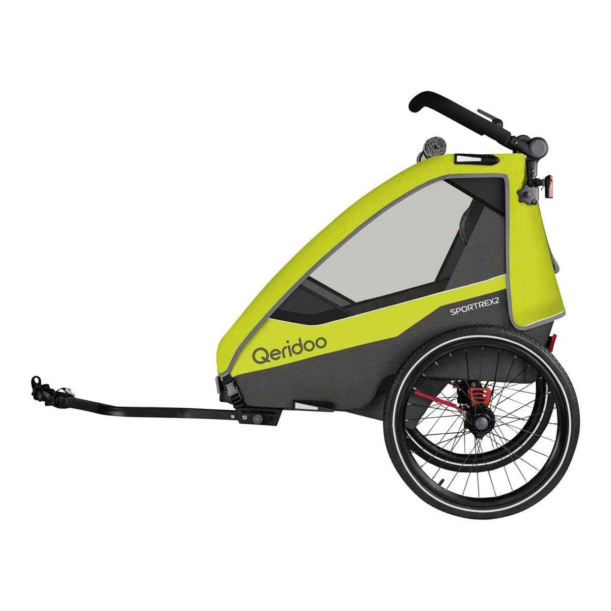 QERIDOO Fahrradanhänger - Modell Kinderfahrradanhänger & Buggy Sportrex 2 Liter - Lime Green