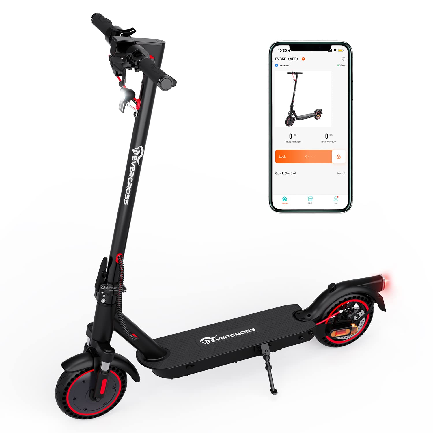 EVERCROSS EV85F E-Scooter mit Straßenzulassung (ABE), Faltbarer Elektroroller für Erwachsene mit APP - 400W Motor