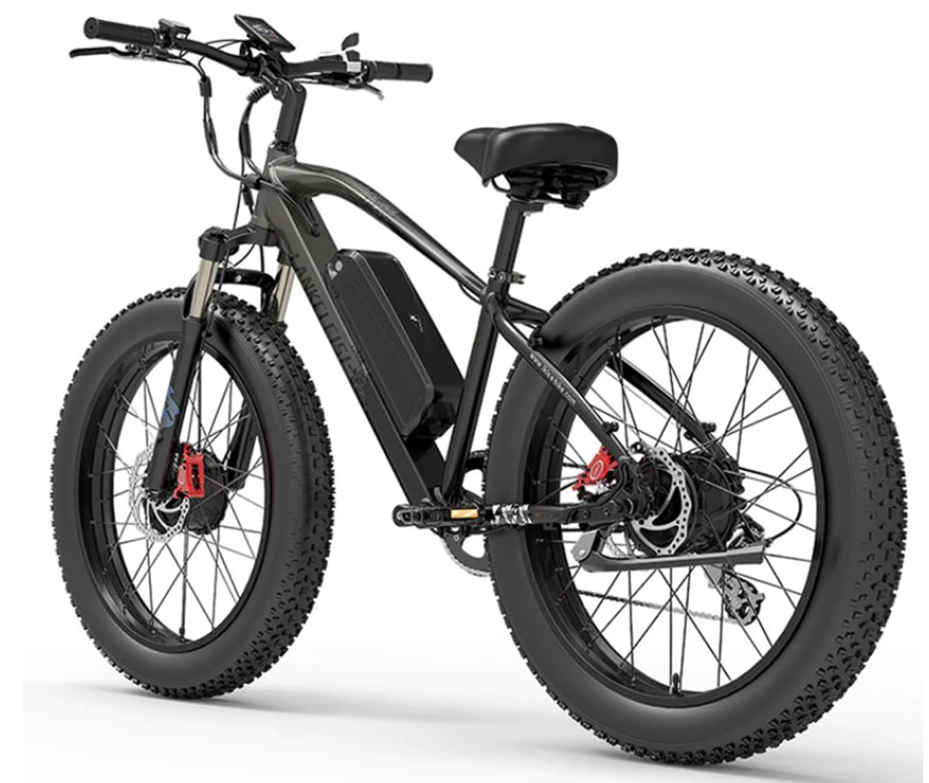 LANKELEISI | MG740 Fat Tire Elektro-Mountainbike mit 2 x 1000 W Doppelmotor für Bergabenteuer (schwarz)