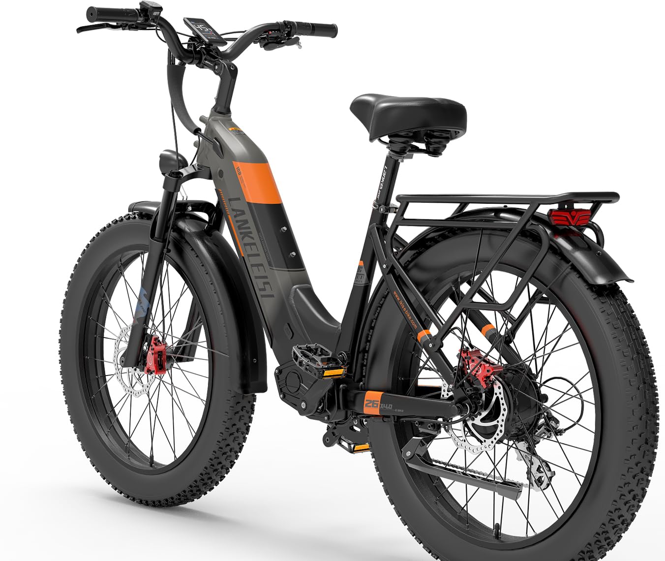 LANKELEISI | MG600 All-Terrain-Elektro-Mountainbike: 1000 W Leistung, 150 km Reichweite, 26-Zoll-Fettreifen (Schwarz)