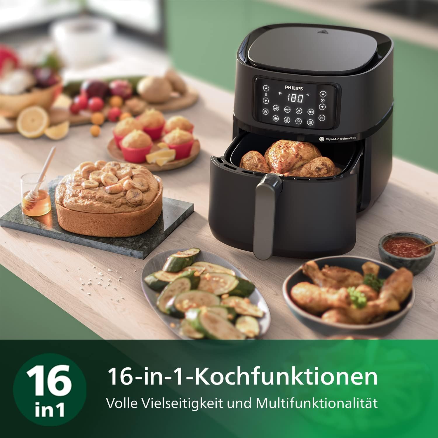 Philips Airfryer 5000 Serie XXL, 7,2L (1,4Kg), 16-in-1 Airfryer, Wifi Verbunden