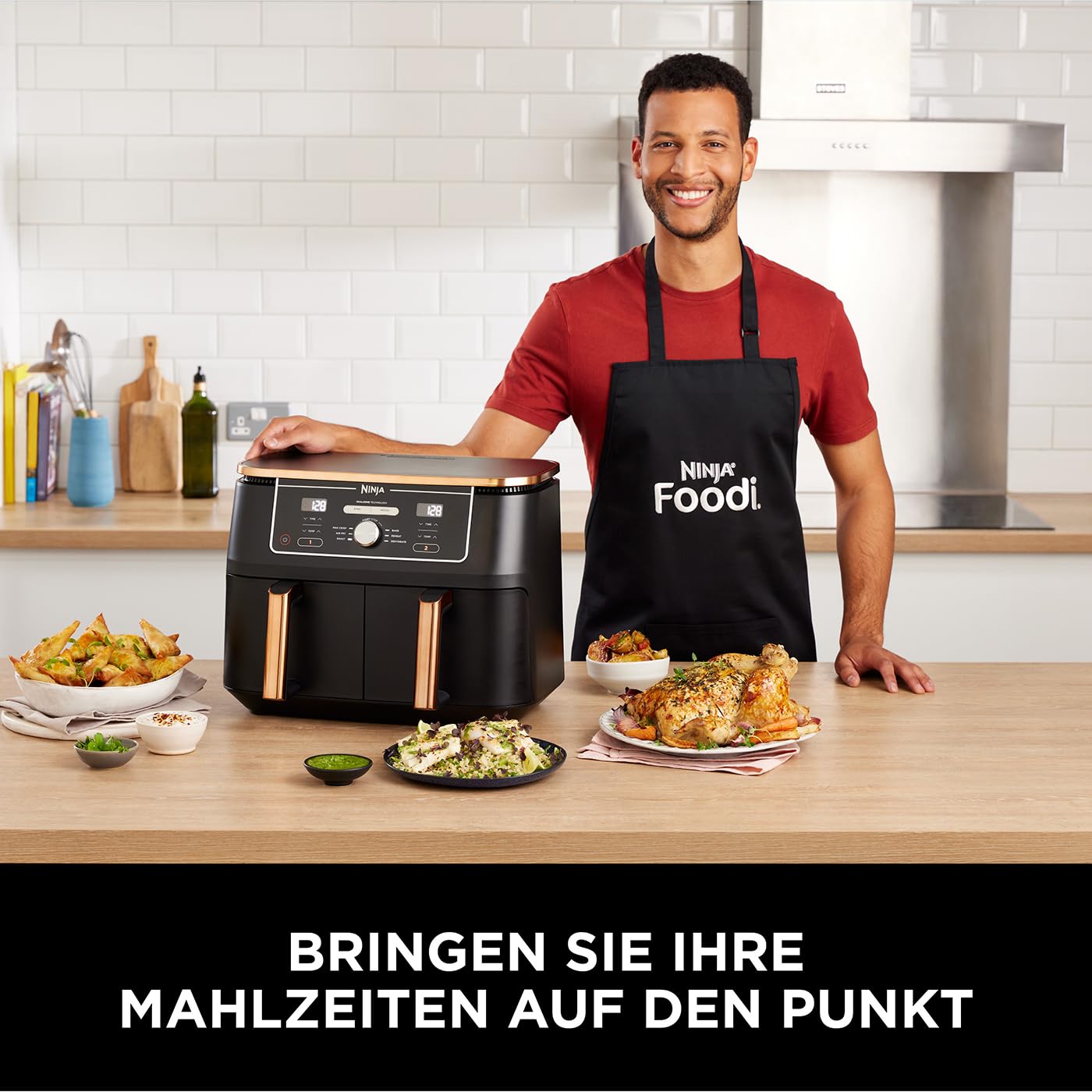 Ninja Foodi MAX Dual Zone Heißluftfritteuse, 9,5L Airfryer, 2 Fächer