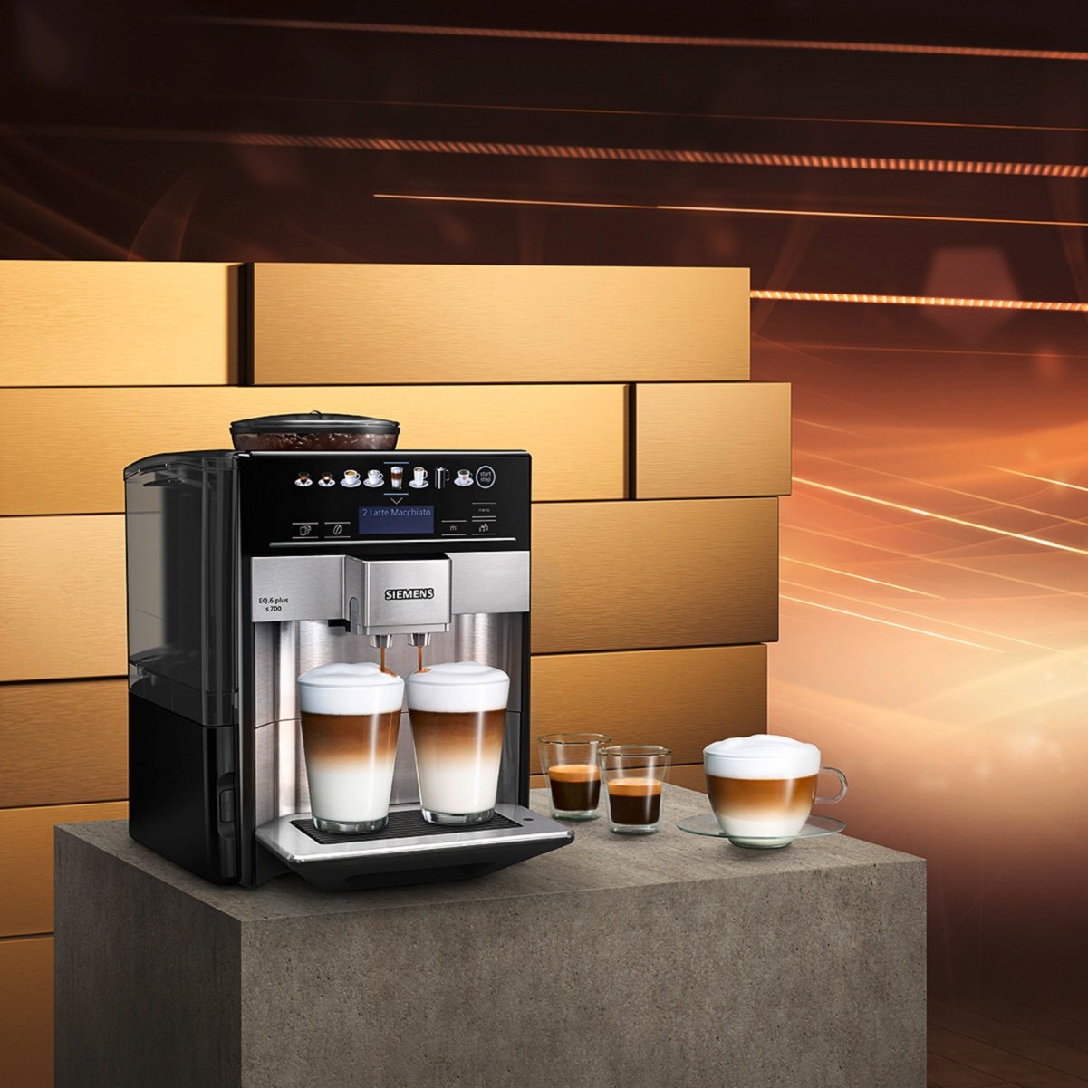 Siemens Kaffeevollautomat EQ.6 plus s700 TE657503DE, für viele Kaffeespezialitäten, Milch-Aufschäumdüs