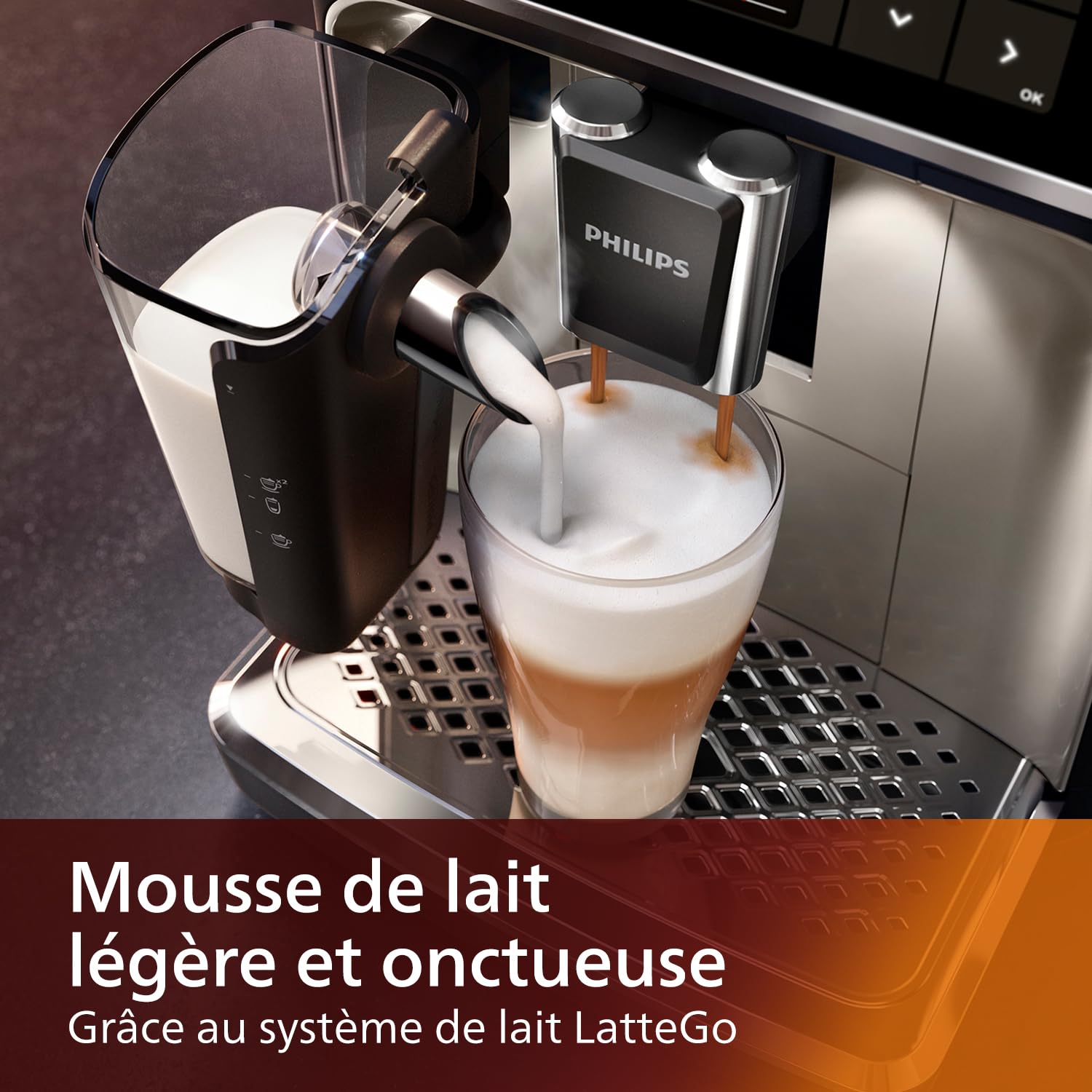 Philips Series 5400 Kaffeevollautomat – LatteGo Milchsystem, 12 Kaffeespezialitäten, Intuitives Display, 4 Benutzerprofile, Chrom (EP5447/90)