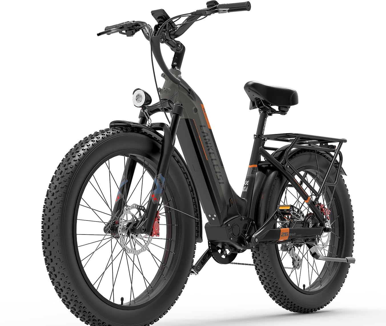 LANKELEISI | MG600 All-Terrain-Elektro-Mountainbike: 1000 W Leistung, 150 km Reichweite, 26-Zoll-Fettreifen (Schwarz)