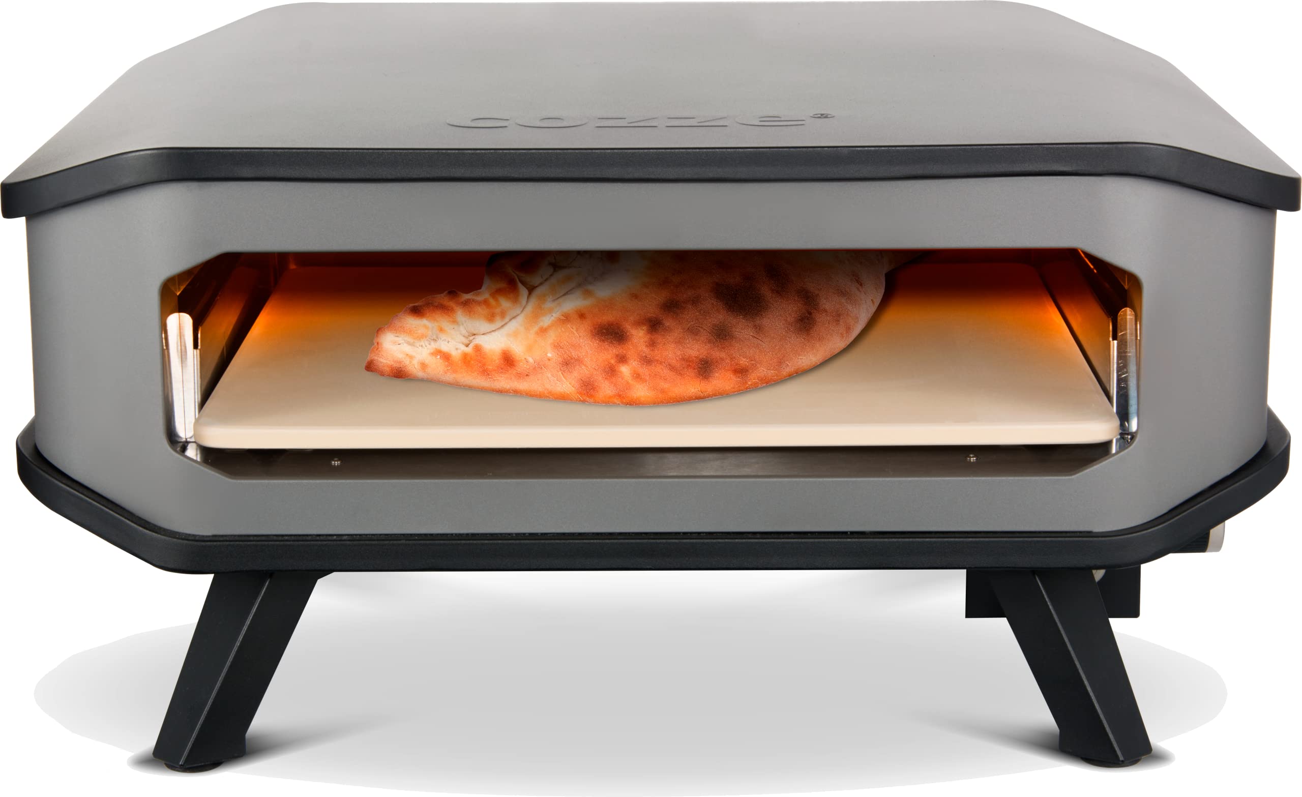 cozze - 90346 17" Gas Pizza Ofen | Pizzaofen mit Pizzastein | Gasgrill bis 400°Grad | mit 42,50 x42,50 cm Pizzastein