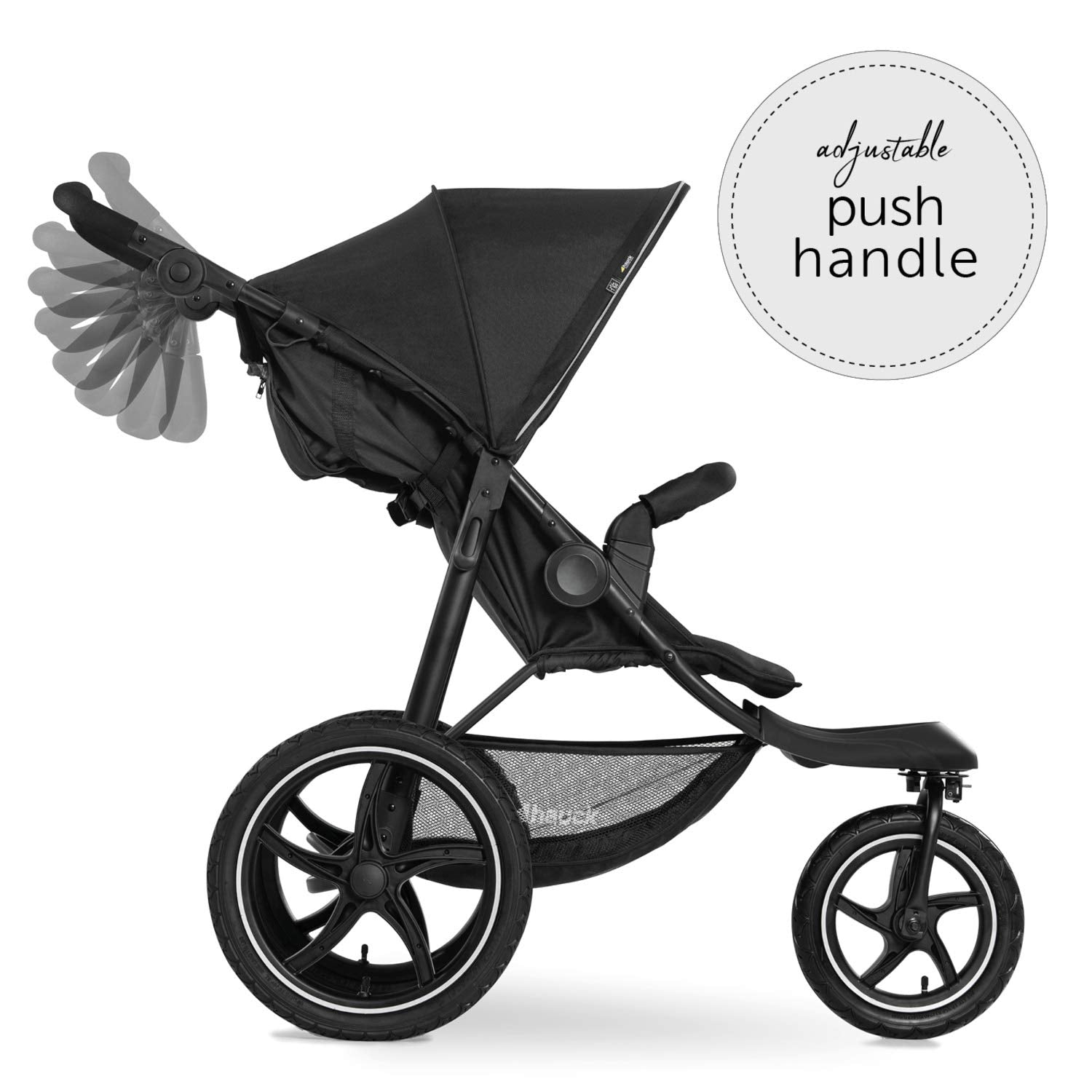 Hauck Kinder Buggy Runner 2, Große Luftreifen 3 Rad, Bis 25 kg, Schwarz, 1 Stück (1er Pack)